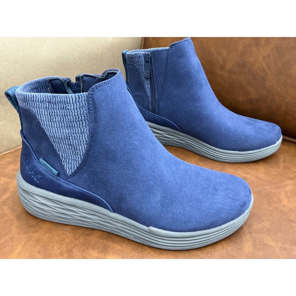 Ryka Noelle Next Bootie Women 8M Blue Water Repellent Zip Ankle Boots
